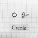 Circle CZ Pave Ear Stud Earrings 925 Sterling Silver