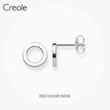 925 Silver Stud Earrings Circles Classic Gift