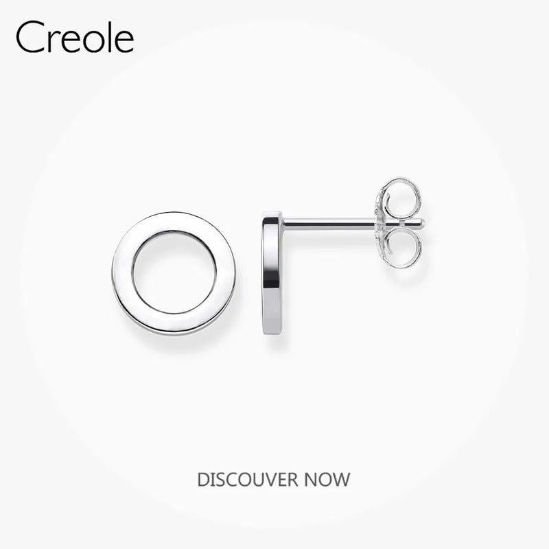 925 Silver Stud Earrings Circles Classic Gift