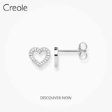Heart Hollow Sterling Silver Ear Studs