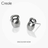 Kettlebell Ear Studs 925 Sterling Silver Sport Gift