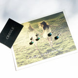Round Stone Ear Stud Earrings, 925 Sterling Silver Jewelry