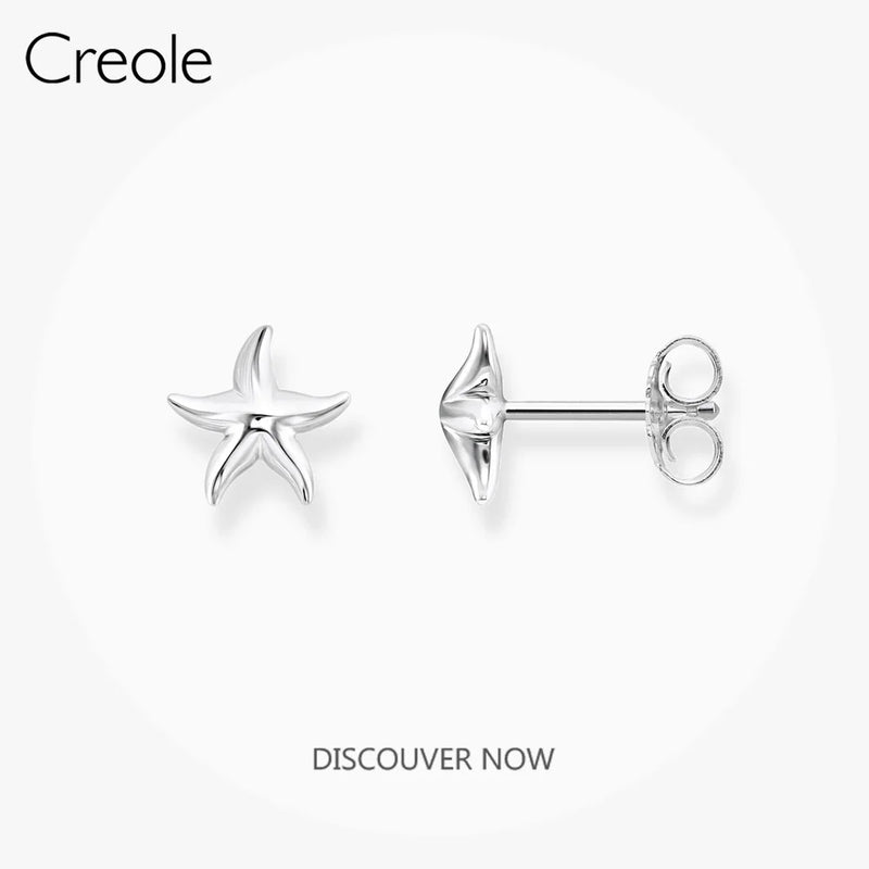 Starfish Ear Stud Earrings 925 Sterling Silver Ocean Gift