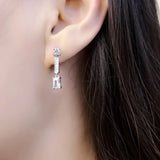 Angular Stone Ear Studs, Europe Graphic Jewelry in 925 Sterling Silver