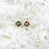 Colorful Stone Ear Studs in 925 Silver, Happiness & Freedom Jewelry