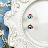 Colorful Stone Ear Studs in 925 Silver, Happiness & Freedom Jewelry