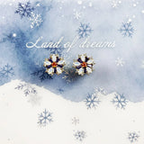 Flower Ear Studs Colorful Stones in 925 Silver Fine Jewelry