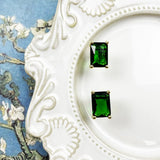 Green Zircon Stud Earrings in 925 Sterling Silver
