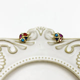 Colourful Stone Ear Studs in 925 Silver for Women