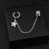 Stainless Steel Key Lock Blade Pendant Ear Clip Earring