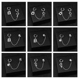Stainless Steel Key Lock Blade Pendant Ear Clip Earring