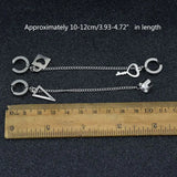 Stainless Steel Key Lock Blade Pendant Ear Clip Earring