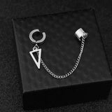 Stainless Steel Key Lock Blade Pendant Ear Clip Earring