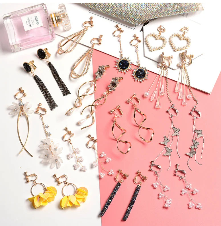 Hypoallergenic Long Tassel Ear Clip for Women