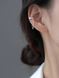 Retro S925 Sterling Silver Ear Clip Chain for Women