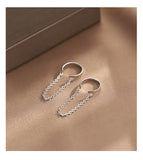 Retro S925 Sterling Silver Ear Clip Chain for Women