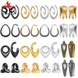 Earblity 2PCS Ear Hanger Weights Stainless Steel Ear Tunnels Gauges