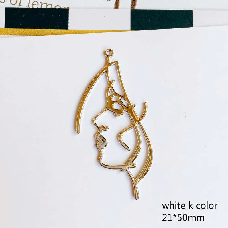 Alloy Metal Face K Plated Pendant Necklace Earring Accessories Charms