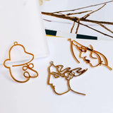 Alloy Metal Face K Plated Pendant Necklace Earring Accessories Charms