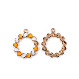 Eardrop Loop Circle Plated Pendant Necklace Earring Accessories Charms Jewelry F