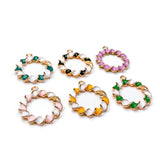 Eardrop Loop Circle Plated Pendant Necklace Earring Accessories Charms Jewelry F