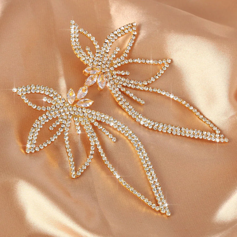 Zircon Wing Earrings Light Geometry Diamond Banquet Wedding Earrings