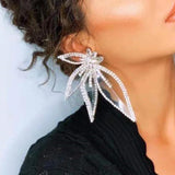 Zircon Wing Earrings Light Geometry Diamond Banquet Wedding Earrings
