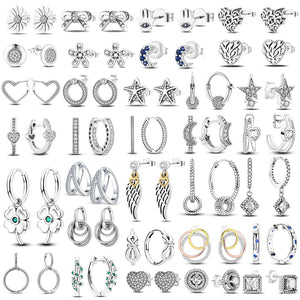 925 Silver Earrings Women Wedding Party Gift Studs Tendance
