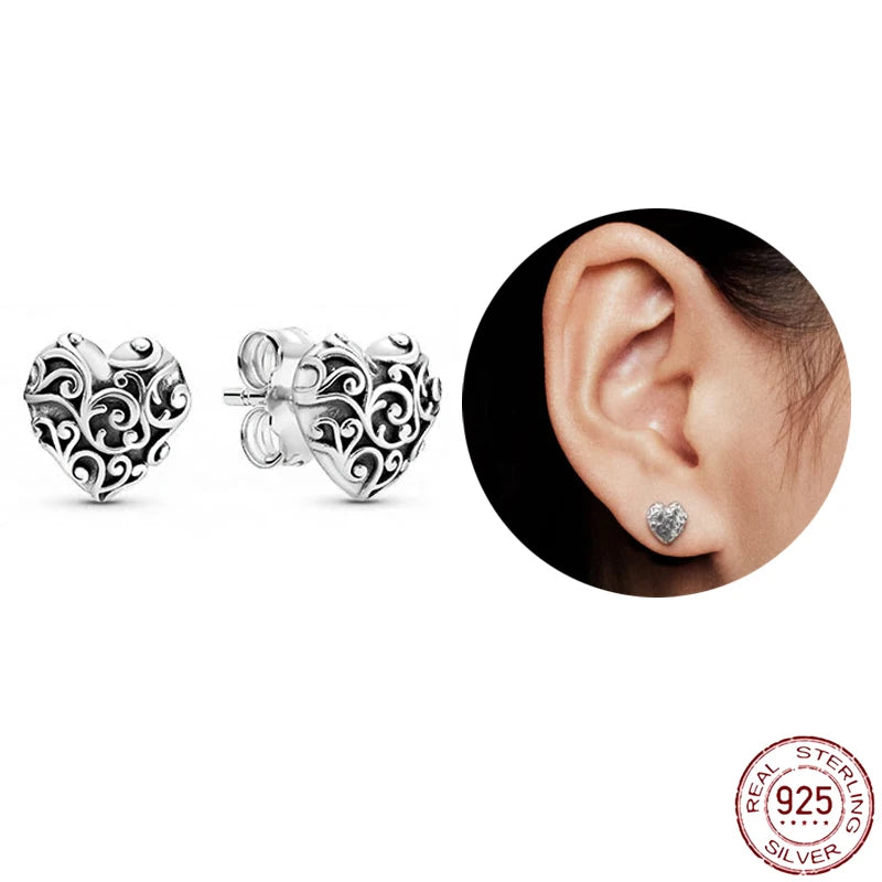 925 Silver Earrings Women Wedding Party Gift Studs Tendance
