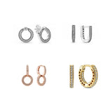 925 Sterling Silver Double-sided Earrings For Women