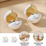 Double Sided Pearl Stud Earrings for Women