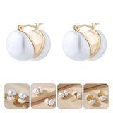 Double Sided Pearl Stud Earrings for Women