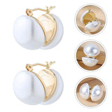 Double Sided Pearl Stud Earrings for Women