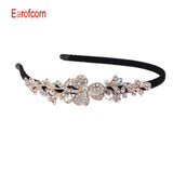 Crystal Rhinestone Flower Leaf Headband Hair Accessories for Women
