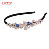 Crystal Rhinestone Flower Leaf Headband Hair Accessories for Women
