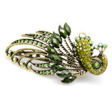 Retro Rhinestone Peacock Hair Pin Hair Fork Duckbill Clip Hair Jewelry