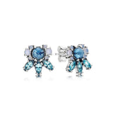 Double Hoop Earrings Clover Heart Diamond Round Earrings