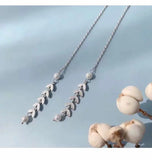 Sterling Silver Spike Wheat Earrings with Pearls