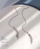 Sterling Silver Spike Wheat Earrings with Pearls