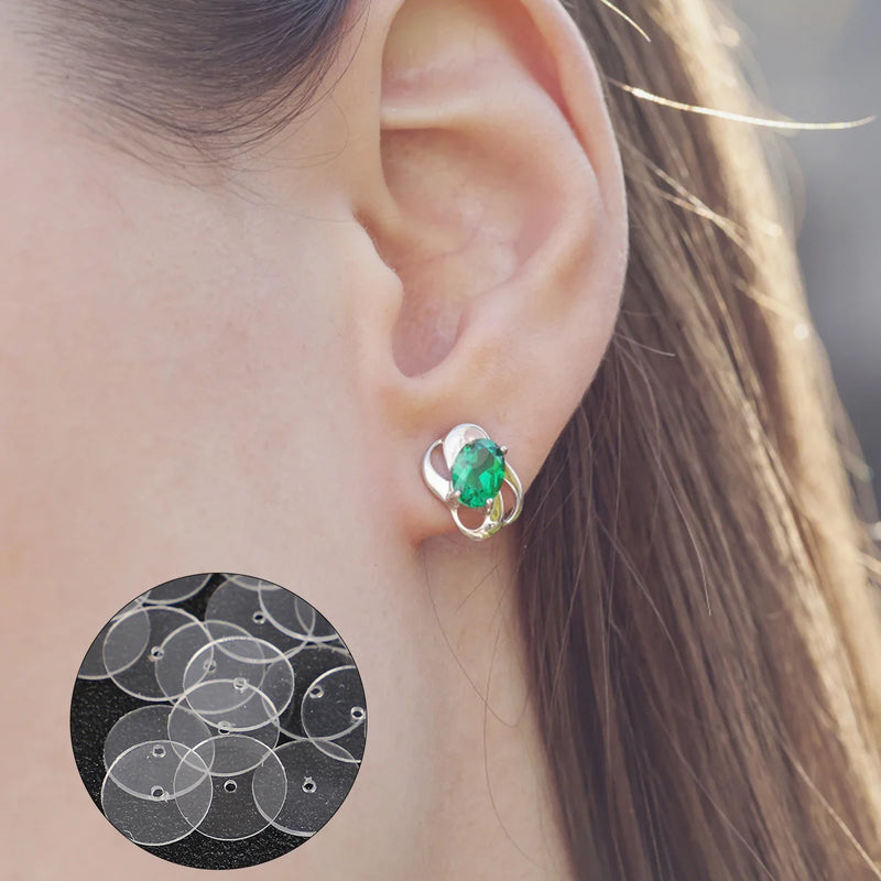 Earring Backs Pads Clear Disc Heavy Safety Stopper Support Pad