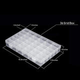 Earring Box Jewelry Storage 36 Compartments with Lid and Adjustable Partition