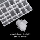 Earring Box Jewelry Storage 36 Compartments with Lid and Adjustable Partition