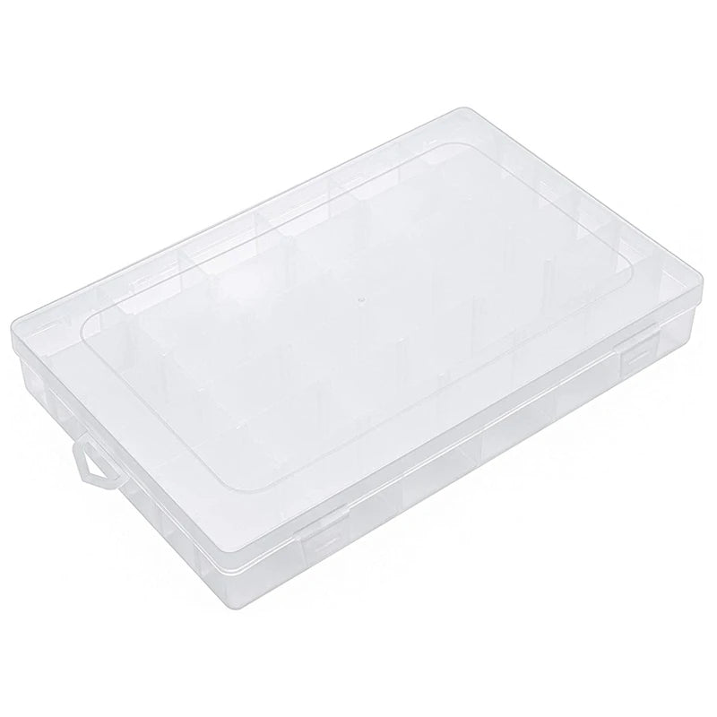 Earring Box Jewelry Storage 36 Compartments with Lid and Adjustable Partition