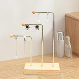 Earring Bracelet Display Stand - Wood Base Jewelry Organizer