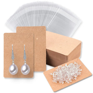 Earring Display Cards Set - 120 Clip Cards, 120 Packs, 240 Backs