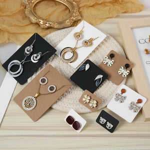 Earring Necklace Display Cards Beige 30PCS DIY Jewelry Paper Tags