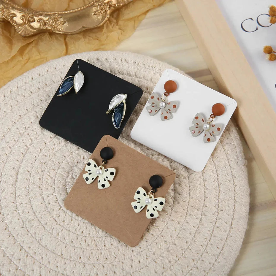 Earring Necklace Display Cards Beige 30PCS DIY Jewelry Paper Tags