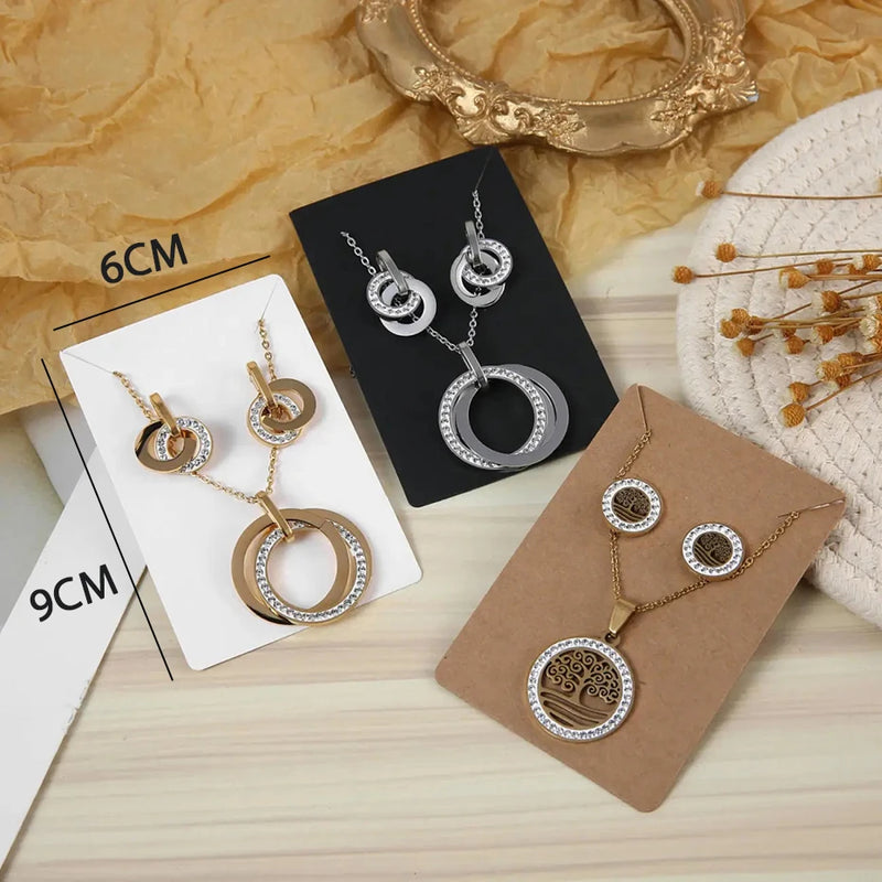 Earring Necklace Display Cards Beige 30PCS DIY Jewelry Paper Tags