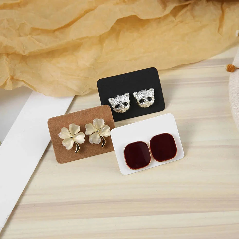 Earring Necklace Display Cards Beige 30PCS DIY Jewelry Paper Tags