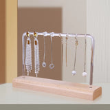 Wood & Acrylic Earring Display Stand w/ Base Storage